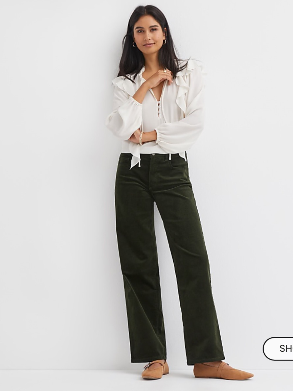 Five Pocket Relaxed Straight Pants in Brushed Corduroy